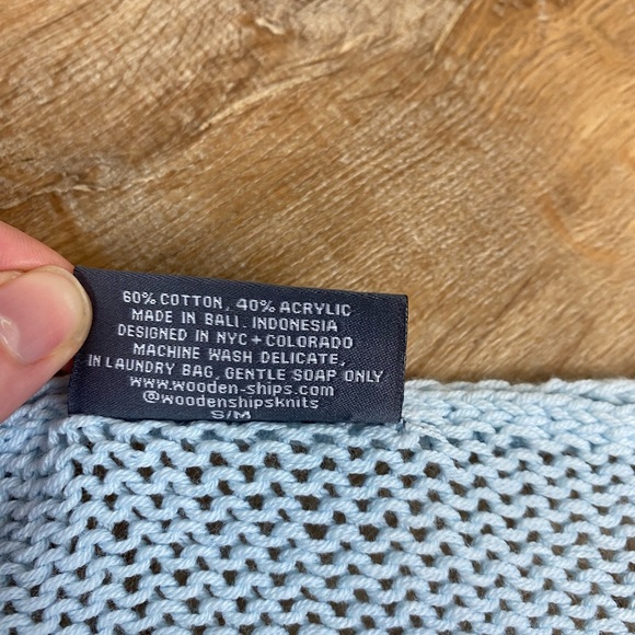 Wooden Ships Beach Lightweight V Neck Tie Dye Blue Sweater Small / Medium - Picture 13 of 14